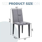 MAYEERTY Lot de 4 chaises de salle à manger en lin et coton gris clair, assise confortable et polyvalente