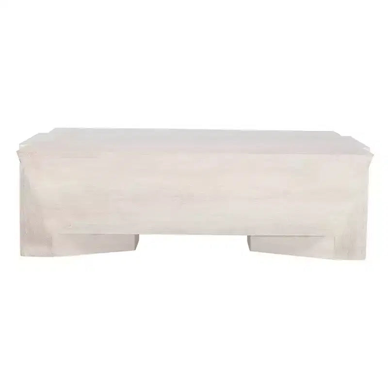 Table Basse Royal Hampton | 45 Table Rectangulaire en Bois de Mangue Faite à la Main | Base Solide Asymétrique