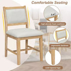 Ensemble de salle à manger Whisen Mid-Century 7 pièces pour 6 personnes, table en bois et chaises rembourrées confortables