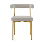 Armen Living, Chaise de salle à manger Shannon en acier inoxydable brossé doré