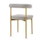 Armen Living, Chaise de salle à manger Shannon en acier inoxydable brossé doré