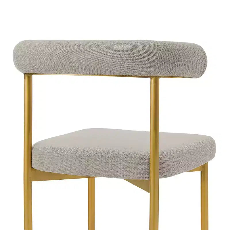 Armen Living, Chaise de salle à manger Shannon en acier inoxydable brossé doré