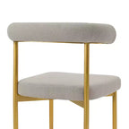 Armen Living, Chaise de salle à manger Shannon en acier inoxydable brossé doré