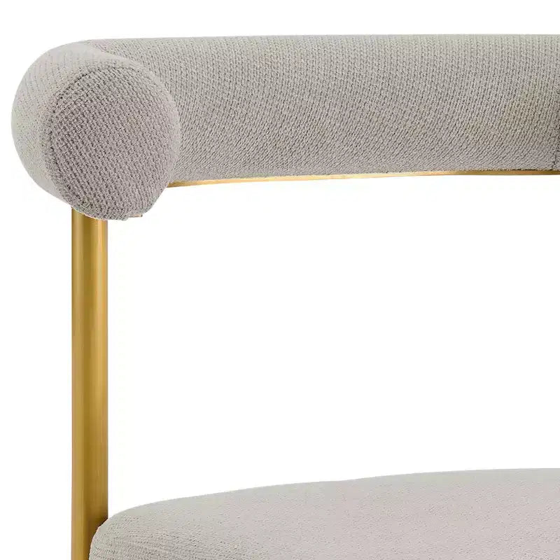 Armen Living, Chaise de salle à manger Shannon en acier inoxydable brossé doré