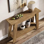 Console en bois Lantine 41,3 po, table d'entrée à 2 niveaux avec rangement, table de canapé derrière le canapé pour le salon, le couloir, le foyer