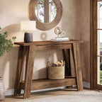 Console en bois Lantine 41,3 po, table d'entrée à 2 niveaux avec rangement, table de canapé derrière le canapé pour le salon, le couloir, le foyer