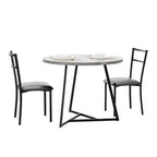 Ensemble de salle à manger rond 2 personnes – Table peu encombrante et chaises rembourrées, ensemble de cuisine moderne pour petits espaces