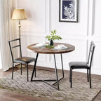 Ensemble de salle à manger rond 2 personnes – Table peu encombrante et chaises rembourrées, ensemble de cuisine moderne pour petits espaces