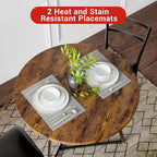 Ensemble de salle à manger rond 2 personnes – Table peu encombrante et chaises rembourrées, ensemble de cuisine moderne pour petits espaces