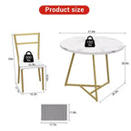 Ensemble de salle à manger rond 2 personnes – Table peu encombrante et chaises rembourrées, ensemble de cuisine moderne pour petits espaces