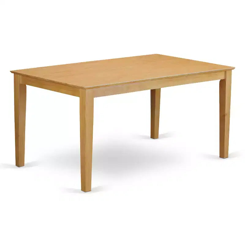 Ensemble de salle à manger HomeStock Belmont 5 pièces comprenant une table rectangulaire et quatre chaises Parson avec tissu café foncé, finition chêne