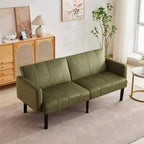Canapé-lit futon - 2 places, réglable sur 3 positions, convertible, capacité de 317 kg, tissu en lin, compact pour appartements