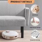Canapé-lit futon - 2 places, réglable sur 3 positions, convertible, capacité de 317 kg, tissu en lin, compact pour appartements
