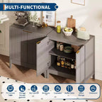 Buffet de salle à manger 80 cm avec portes et étagère réglable, meuble en bois moderne pour café, salon, salle à manger, cuisine, entrée