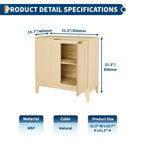 Buffet de salle à manger 80 cm avec portes et étagère réglable, meuble en bois moderne pour café, salon, salle à manger, cuisine, entrée