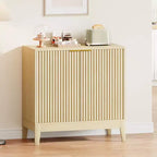 31.5 Inch Fluted Sideboard Buffet Cabinet with Doors and Adjustable Shelf, Modern Wooden Coffee Bar for Living Room Dining Room Kitchen Entryway