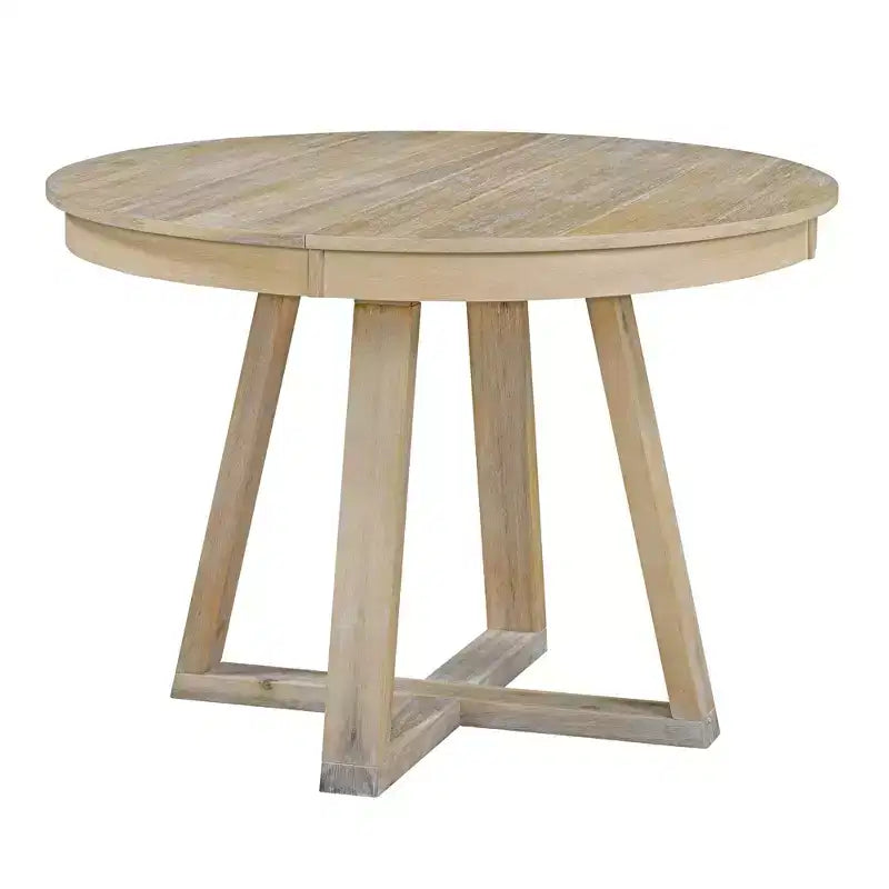 Ensemble de salle à manger extensible 5 pièces pour 4 personnes, table ronde avec rallonge et 4 chaises rembourrées