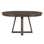 Ensemble de salle à manger extensible 5 pièces pour 4 personnes, table ronde avec rallonge et 4 chaises rembourrées