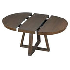 Ensemble de salle à manger extensible 5 pièces pour 4 personnes, table ronde avec rallonge et 4 chaises rembourrées