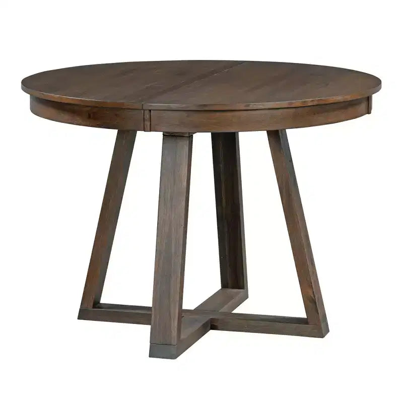 Ensemble de salle à manger extensible 5 pièces pour 4 personnes, table ronde avec rallonge et 4 chaises rembourrées