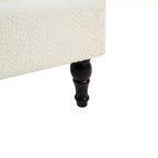 Lit en bois rembourré en tissu bouclé Winfred de GDFStudio avec tête de lit capitonnée de 55 pouces