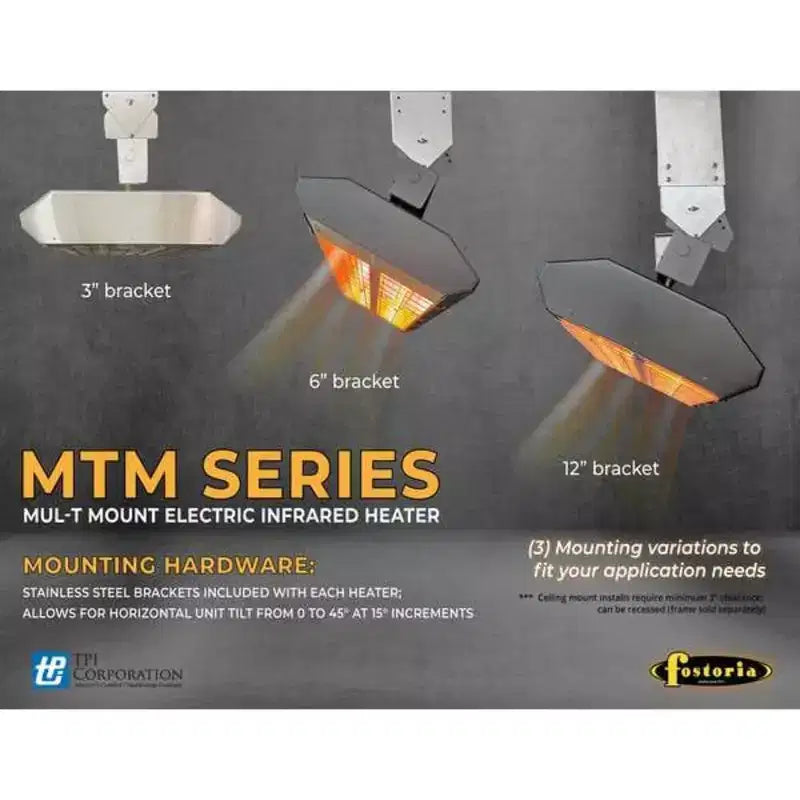 Chauffage électrique à quartz infrarouge Fostoria, monophasé, acier galvanisé, 208 V CA