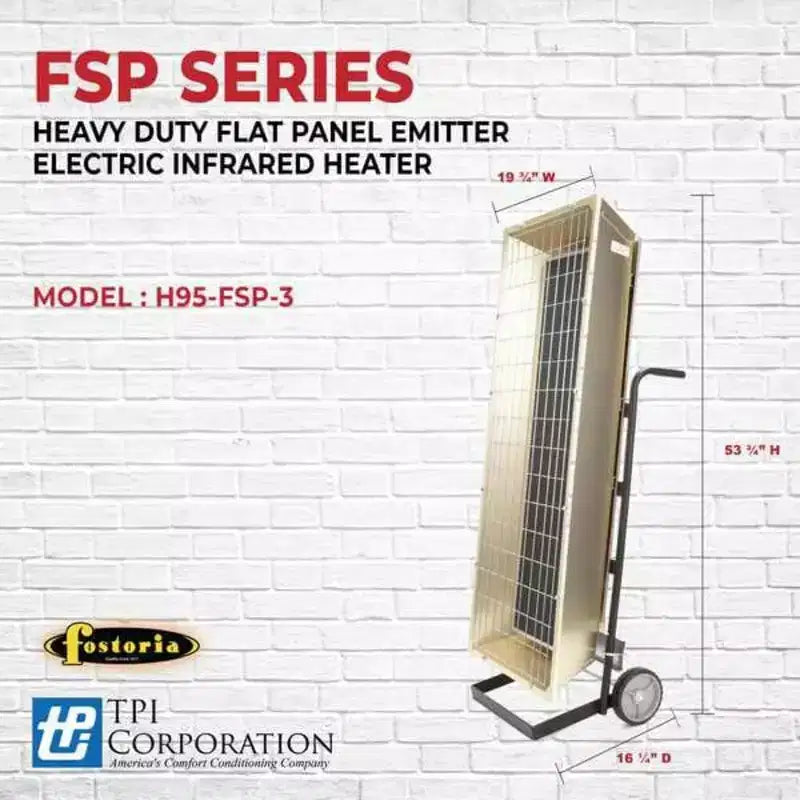 Chauffage portatif Fostoria, 1, triphasé, aluminium, 240V CA H95-FSP-3