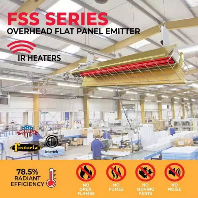 Chauffage électrique infrarouge suspendu Fostoria, monophasé, aluminium, 480 V CA P31-FSS-1