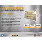 Chauffage électrique à quartz infrarouge Fostoria, monophasé, acier inoxydable, 240 V CA