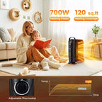 Chauffage à huile portable Costway 700 W avec thermostat réglable et zone de chauffe de 11 m² Noir/Blanc