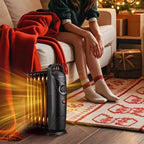 Chauffage à huile portable Costway 700 W avec thermostat réglable et zone de chauffe de 11 m² Noir/Blanc