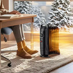 Chauffage à huile portable Costway 700 W avec thermostat réglable et zone de chauffe de 11 m² Noir/Blanc