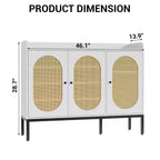 Meuble à chaussures Coolmee avec 3 portes en rotin, organisateur de rangement à chaussures autoportant à 7 niveaux avec étagères réglables pour entrée, couloir, salon
