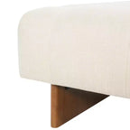 Pouffe carré capitonné en lin Joren Modern de Christopher Knight Home en bois d'hévéa