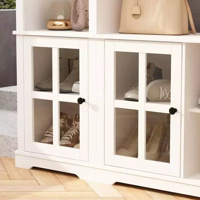 Meuble de Rangement d'Entrée Famapy, Meuble Mural de Rangement pour Couloir Style Ferme, Vitrine, Étagères Réglables, Organisateur de Garde-Manger de Cuisine pour Vin et Épices