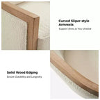 Fauteuil Gordon Farmhouse en rotin et bois massif avec bordure en bois massif|ART OF LIVING DESIGNS-IVORY