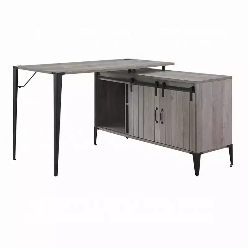 Bureau d'ordinateur rustique Okak avec étagères de rangement et tiroir/placard, bureau d'écriture multifonctionnel pour l'étude, le bureau, le studio