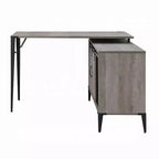 Bureau d'ordinateur rustique Okak avec étagères de rangement et tiroir/placard, bureau d'écriture multifonctionnel pour l'étude, le bureau, le studio