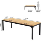 Grande table de collaboration rectangulaire en bois Okak Farmhouse, longue table de salle à manger moderne pour salle à manger, coin petit-déjeuner