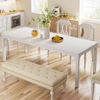 Grande table de collaboration rectangulaire en bois Okak Farmhouse, longue table de salle à manger moderne pour salle à manger, coin petit-déjeuner