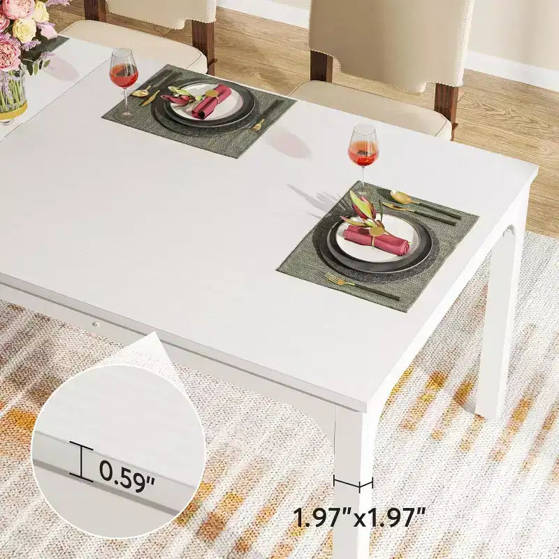 Grande table de collaboration rectangulaire en bois Okak Farmhouse, longue table de salle à manger moderne pour salle à manger, coin petit-déjeuner