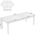 Grande table de collaboration rectangulaire en bois Okak Farmhouse, longue table de salle à manger moderne pour salle à manger, coin petit-déjeuner
