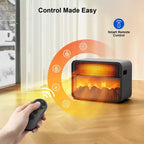 Chauffage électrique avec cheminée Teendow, chauffage en céramique 1500 W pour bureau à domicile avec thermostat réglable et protection contre la surchauffe