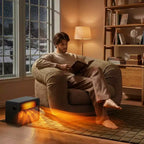 Chauffage électrique avec cheminée Teendow, chauffage en céramique 1500 W pour bureau à domicile avec thermostat réglable et protection contre la surchauffe