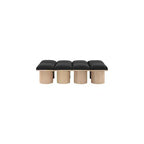 Banc Meridian Furniture Pavilion en tissu bouclé noir