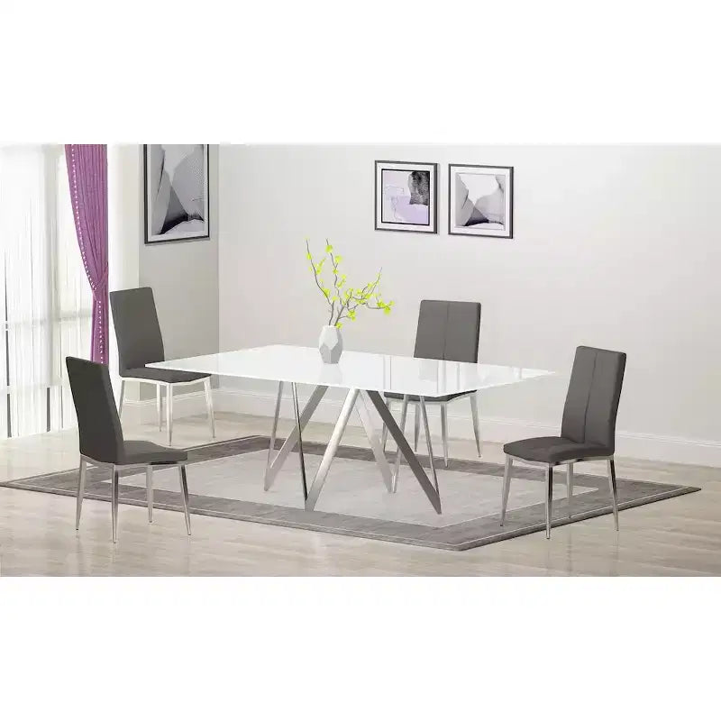 Chintaly Imports, Chaise d'appoint rembourrée à dossier courbé moderne - Lot de 4