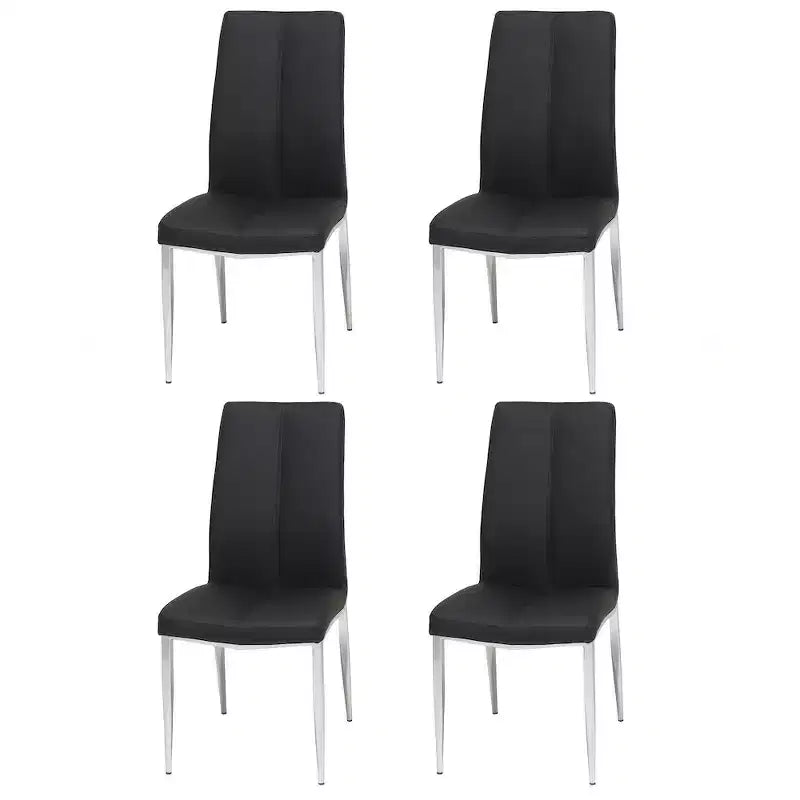 Chintaly Imports, Chaise d'appoint rembourrée à dossier courbé moderne - Lot de 4