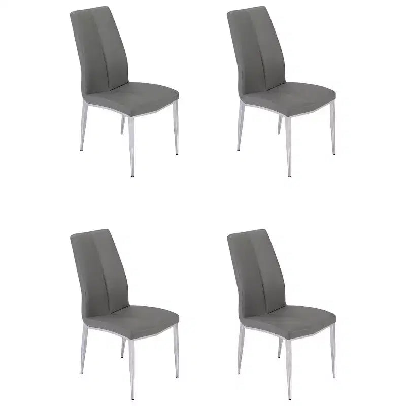 Chintaly Imports, Chaise d'appoint rembourrée à dossier courbé moderne - Lot de 4