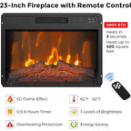 Meuble TV avec cheminée Acekool de 170 cm avec rangement, portes de grange, flamme réglable, télécommande, console de divertissement pour salon