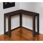 HomeRoots 36 Table console d'angle en bois massif Espresso vieilli